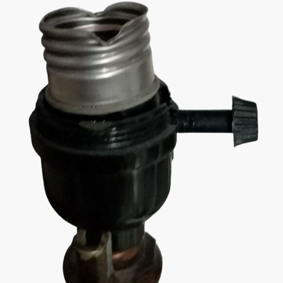 Art Deco Globe Lamp Metal Copper Color Footed - Picture 5 of 11